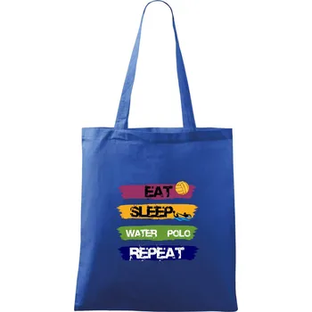 Nákupní taška Eat sleep watter polo barevné - Taška bavlněná - 42 x 38 cm ( Královská modrá )