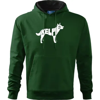 Pánská mikina Australská kelpie - Mikina pánská Cape s kapucí - S ( Lahvově zelená )