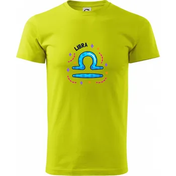 Pánské tričko Váhy znak veselý - Klasické pánské triko vyšší gramáže - XL ( Limetková )