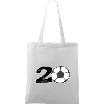 Fotbal kulaté narozeniny 20 - Taška bavlněná - 42 x 38 cm ( Bílá )