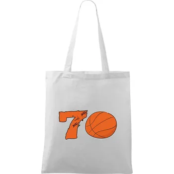 Basketball kulaté narozeniny 70 - Taška bavlněná - 42 x 38 cm ( Bílá )