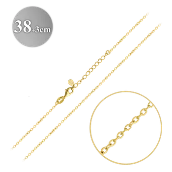 Řetízek 1290 MINET Pozlacený stříbrný řetízek ANKER 38 cm Délka: 38 cm