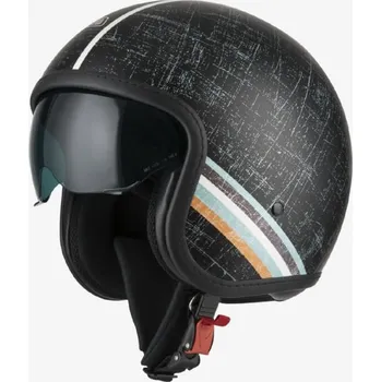 Helma na motorku Otevřená motocyklová přilba NZI Rolling 4 LINIEN černá Velikost: M