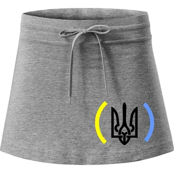 Dámská sukně Ukrajina trojzubec s barvami - Sportovní sukně - two in one - XL ( Tmavě šedý melír )