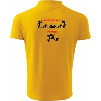 Pánská košile Před a po - svatba párty - Polokošile pánská Pique Polo 203 - 5XL ( Žlutá )