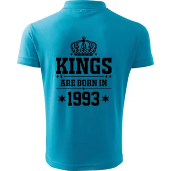 Pánská košile Kings are born in 1993 - Polokošile pánská Pique Polo 203 - 5XL ( Světlý tyrkys )