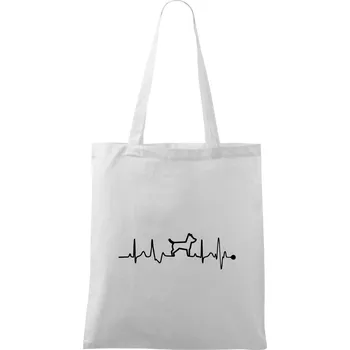 Ekg psí obrys - Taška bavlněná - 42 x 38 cm ( Bílá )
