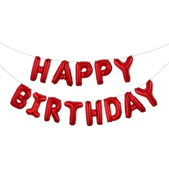 Balónek Fóliové Happy Birthday balónky, girlandy červená