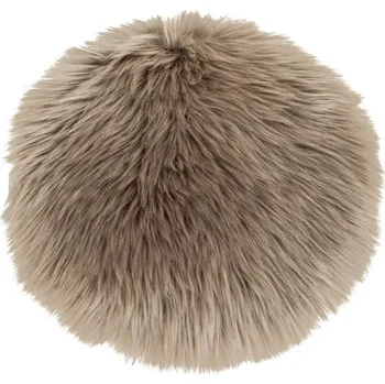 Polštář House Nordic Podsedák z umělé jehněčí kožešiny béžový Ø 35 cm (Světle hnědá)
