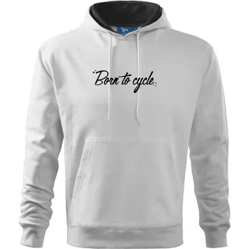 Pánská mikina Born to cycle - psací - Mikina pánská Cape s kapucí - 4XL ( Bílá )