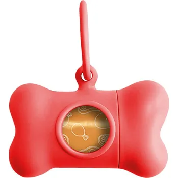 Vodítko pro psa Zásobník na sáčky pro psí exkrementy United Pets Bon Ton Classic Červená (8 x 4,2 x 5 cm)
