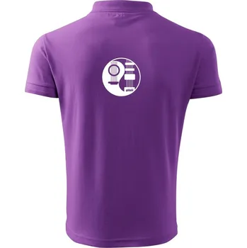 Pánská košile Kytary jin jang - Polokošile pánská Pique Polo 203 - L ( Fialová )