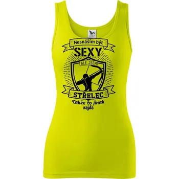 Dámské tričko Nesnáším být sexy - Střelec - Dámské tílko - M ( Limetková )