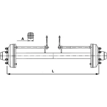 Zadní náprava náprava s brzdou 5000 kg
