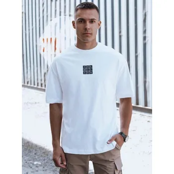 Pánská móda Dstreet Moderní bílé tričko s originálním nápisem