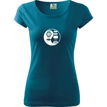 Dámské oblečení Kytary jin jang - Dámské triko Pure - L ( Petrolejová )