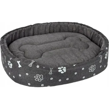 Pelíšek pro psa Oválný pelíšek pro psa tmavošedý tlapky L48 (ZLOO)