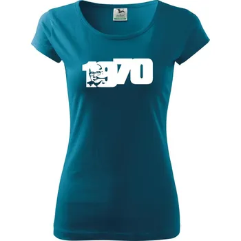 Dámské tričko Husákovo dítě - 1970 - Dámské triko Pure - XL ( Petrolejová )