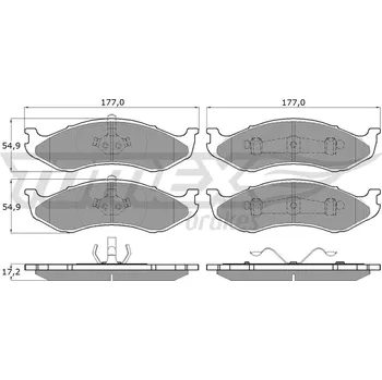 Brzdová destička Sada brzdových destiček, kotoučová brzda TOMEX Brakes TX 12-09