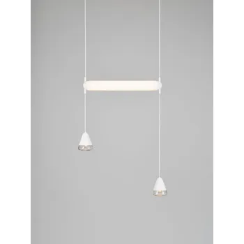 Brokis Závěsné svítidlo Puro Single Horizontal 400, PC1158 Barva skla: Triplex opál, Povrchová úprava baldachýnu: sklo - bílý, Barva montury: kov - bílý matný komaxit