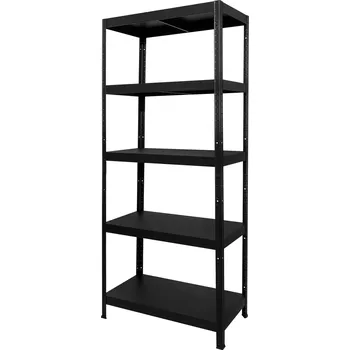 Dílenský regál KOVONA Regál DRUMY 1800x800x400 mm - 5 polic x 130kg, ČERNÝ
