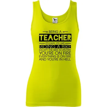 Dámské tričko Being a teacher - bike - Dámské tílko - L ( Limetková )