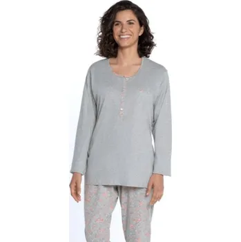 Dámská móda Soft Cotton GUASCH Dámské pyžamo DOLORES XXL Světle šedá GUASCH Dámské pyžamo DOLORES XXL Světle šedá - 8431204646800