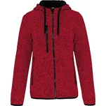 KARIBAN Dámská mikina s kapucí PA366 Velikost: L, Barva: červený melír