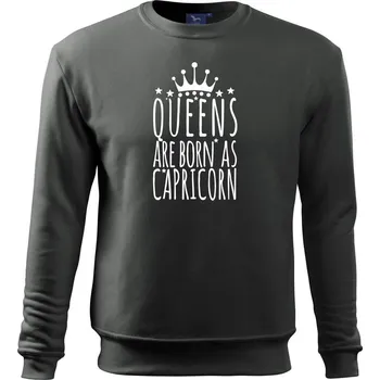 Chlapecké tričko Queens are born as Capricorn - Kozoroh - Mikina Essential dětská - 158 cm/12 let ( Tm. břidlice (šedozelená) )