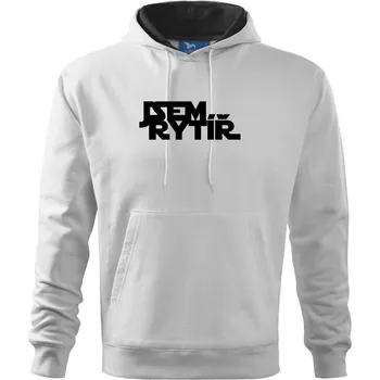 Pánská mikina SW - Jsem rytíř - Mikina pánská Cape s kapucí - 4XL ( Bílá )