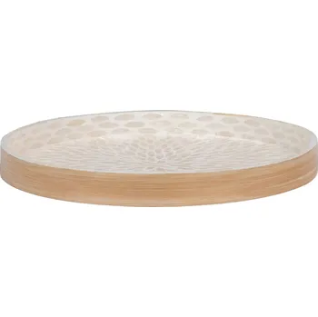 Nordic Living Béžový bambusový podnos Mandu 40 cm