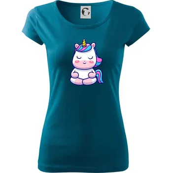 Yoga jednorožec - relax - Dámské triko Pure - 3XL ( Petrolejová )