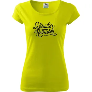 Dámské tričko Labrador - nápis okrasný - Dámské triko Pure - S ( Limetková )
