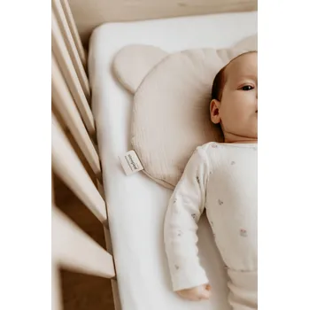 Polštář Mušelínový plochý polštář Teddy Bear Sleepee Sand písková