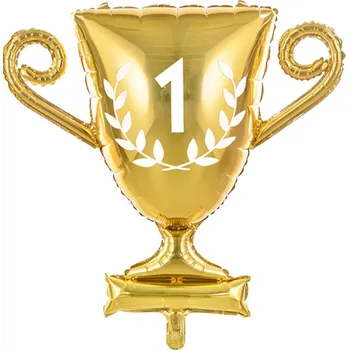 Balónek PartyDeco Fóliový balónek 64 x 61 cm zlatá trofej