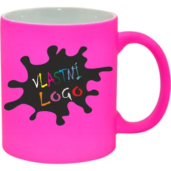 ON-DESIGN Hrnek fluorescentní s vlastním POTISKEM Barva: růžová