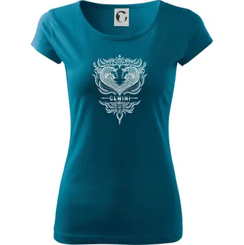 Dámské tričko Gemini - vintage - Dámské triko Pure - M ( Petrolejová )