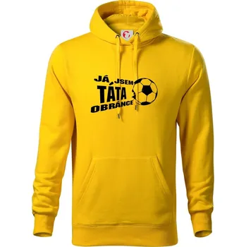 Pánská mikina Já jsem táta - máma obránce - fotbal - Mikina pánská Cape s kapucí - S ( Žlutá )