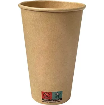 Jednorázové nádobí Papírový kelímek 460 ml, kraft hnědý, 50 ks