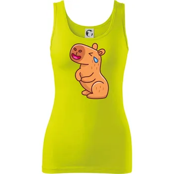 Dámské tričko Smutná kapybara - Dámské tílko - S ( Limetková )