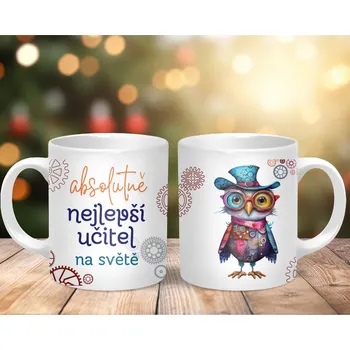 Hrnek 330ml, ABSOLUTNĚ NEJLEPŠÍ UČITEL.., cena za 1 ks