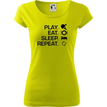 Stolní tenis - eat sleep - Dámské triko Pure - XL ( Limetková )