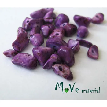 Dětské navlékací korálky Kamenné zlomky vrtané fialové, 7g