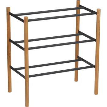 Botník Černý kovový botník Yamazaki Plain 45,5 x 41-70 cm