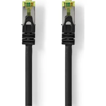 Síťový kabel Nedis síťový kabel S/FTP CAT7, zástrčka RJ45 - zástrčka RJ45, 0.5 m, Snagless, LSZH, černá (CCGL85420BK05)