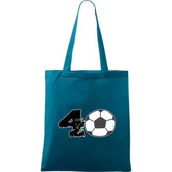 Fotbal kulaté narozeniny 40 - Taška bavlněná - 42 x 38 cm ( Petrolejová )