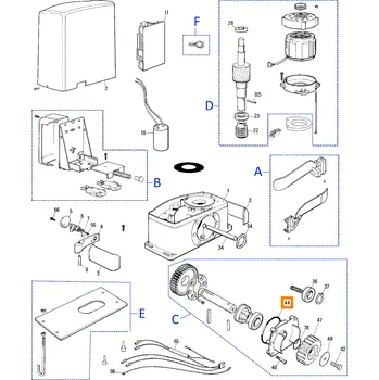Pohon brány Nice GOR-Y.5501 těsnící kroužek pro THOR