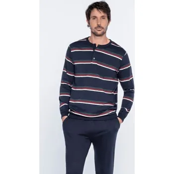 Pánské pyžamo Soft Cotton GUASCH Pánské pyžamo SALVADOR L Tmavě modrá GUASCH Pánské pyžamo SALVADOR L Tmavě modrá - 8431204602806