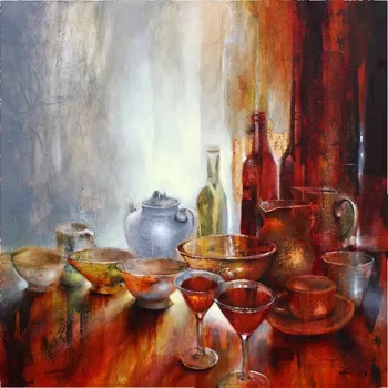Plakát Plakát, Obraz - Still life with a grey teapot, Annette Schmucker