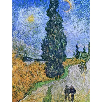 Plakát Plakát, Obraz - Road with Cypresses, 1890, Vincent van Gogh